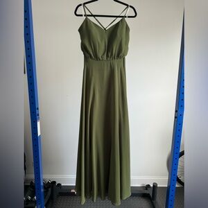 Revelry Kaia Olive Green Bridesmaid Dress